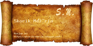 Skorik Mária névjegykártya